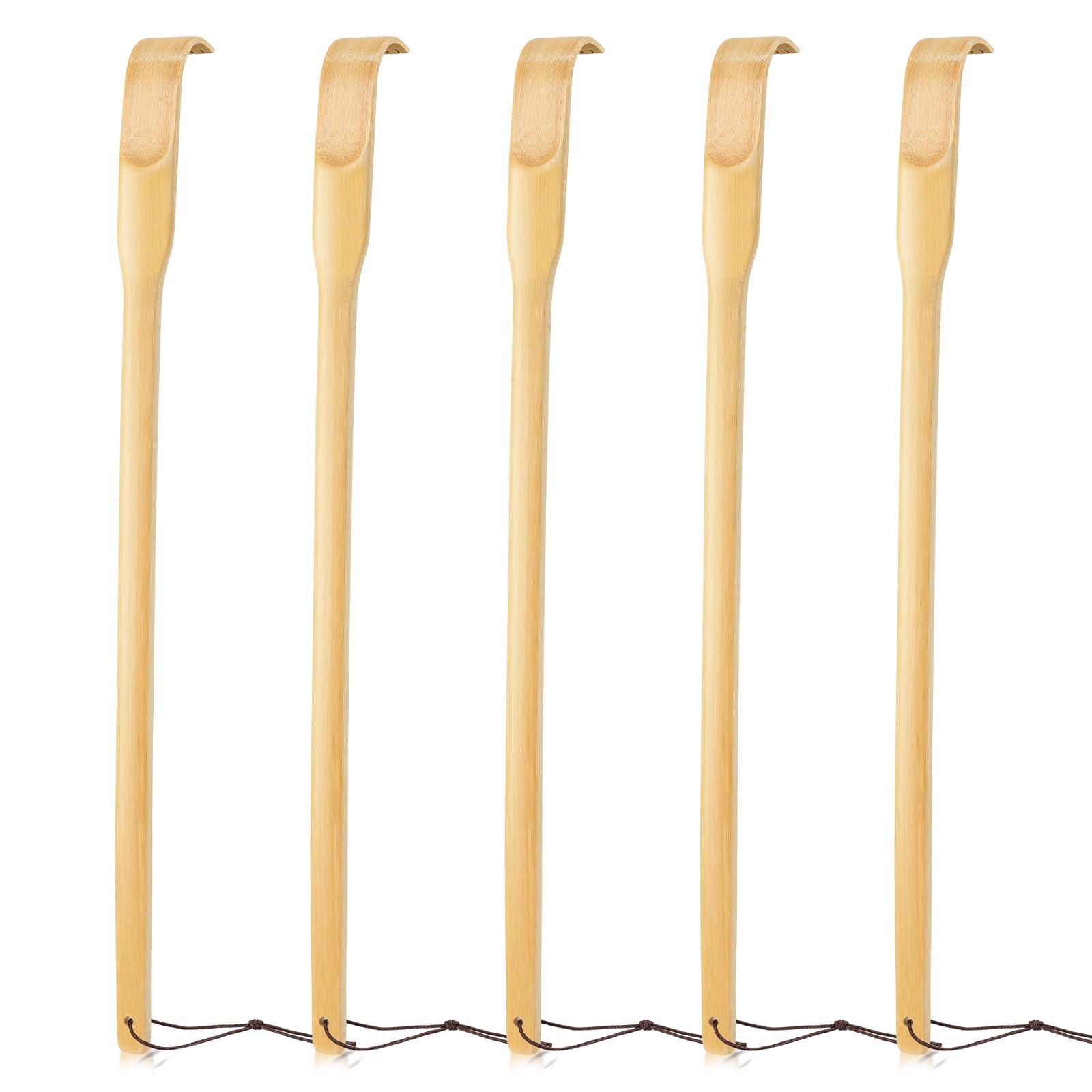 Renook Renook Bamboo Wooden Back Scratchers, 17in, Pack of 5, Best for Pregnant Women and People Who Need Longer Hands, Provide Instant Relief from Itching