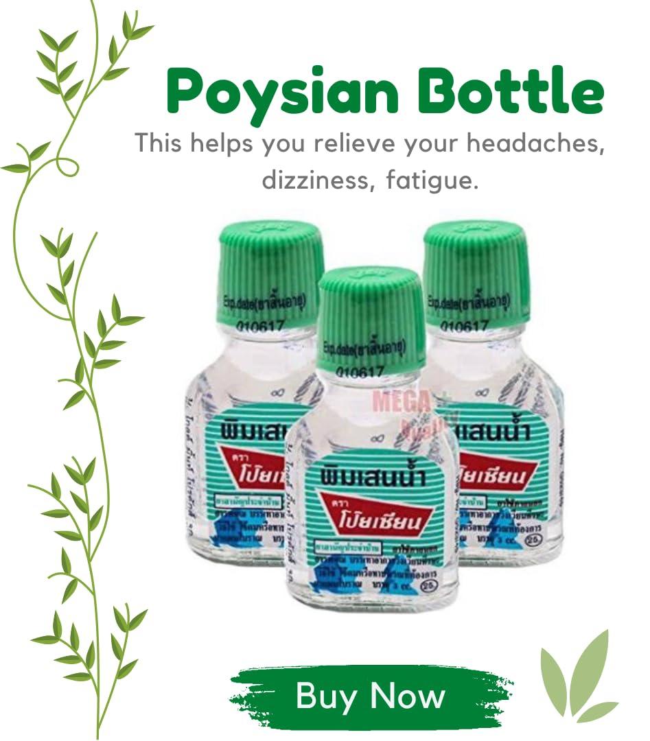 MISTYCDEP PIM SAEN Balm Oil Poy Sian Thai Nasal Inhaler Herbal Oil (3 pcs)
