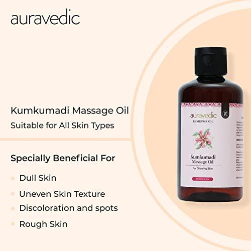 AURAVEDIC Auravedic Kumkumadi Massage oil for women men 200 ml each pack of 2 Kumkumadi tailam Body oil for full body massage Kumkumadi oil body massage oil for full body massage oil for men women
