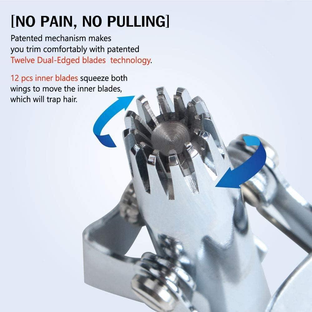 SHOPOGENIX SHOPOGENIX Nose Hair Trimmer Manual for Men Women Stainless Steel, Painless Professional Rotary Hair Trimming, No Battery, Washable, Nose Ear Hair Cutter with Brush.