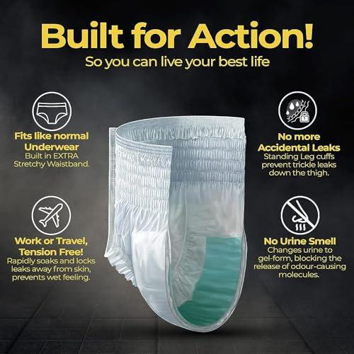 Generic Friends Classic Adult Diapers Pants Style - 60 Count (Medium) with odour lock and Anti-Bacterial Absorbent Core- Waist Size 25-48 inch ; 63.5-122cm sold by bmpharma