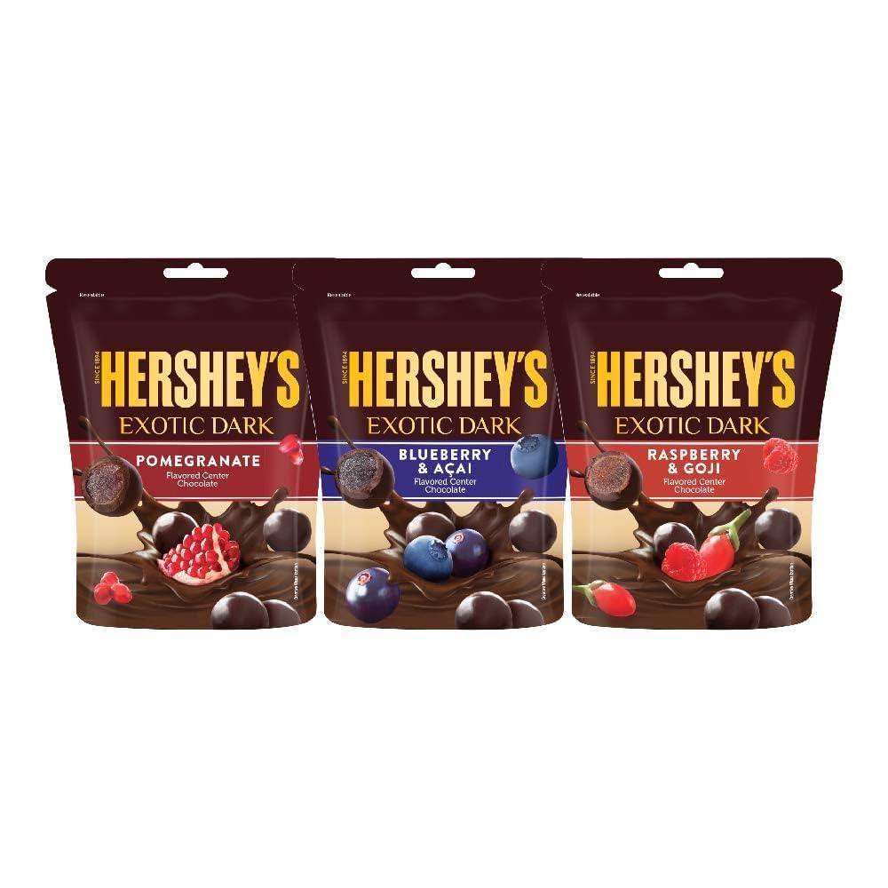 HERSHEY'S HERSHEY\'S Exotic Dark Pomegranate, Blueberry And Raspberry & Goji Flavor 100G Pack Of 3,300 Grams