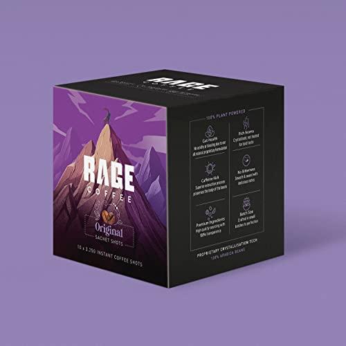 RAGE COFFEE Rage Coffee - Instant Coffee Sachets | Coffee Powder | 30 Coffee Sachets | Original Coffee Blend | 100% Arabica Coffee Beans | Black Coffee On The Go
