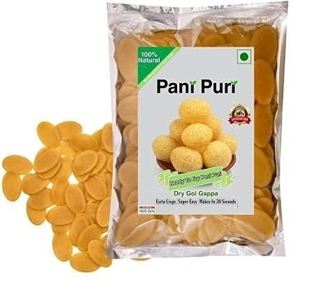 Kri N Sha Ready to Fry Dry GolGappa/Pani Puri Papad/Panipuri Papad - Whole Wheat Golgappe 250 gm