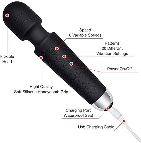 7Seas 7Seas Personal Handheld Massager | Body Wand Massager | Rechargeable Waterproof Mini Massager Machine for Women & Men Flexible Neck, Portable, Quite & Powerful (1Pcs)(Multicolor)