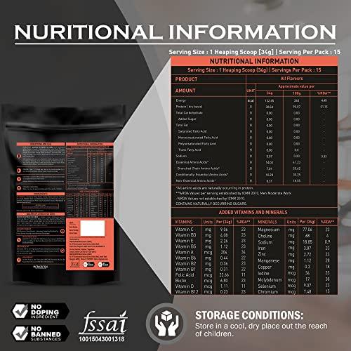 NAKPRO NAKPRO PLATINUM ISO ZERO 100% Whey Protein Isolate | Added Vitamins & Minerals | Easy Mixing, Easy Digesting Whey Protein Supplement Powder for Men, Women & Athletes (500g, Double Rich - Chocolate)