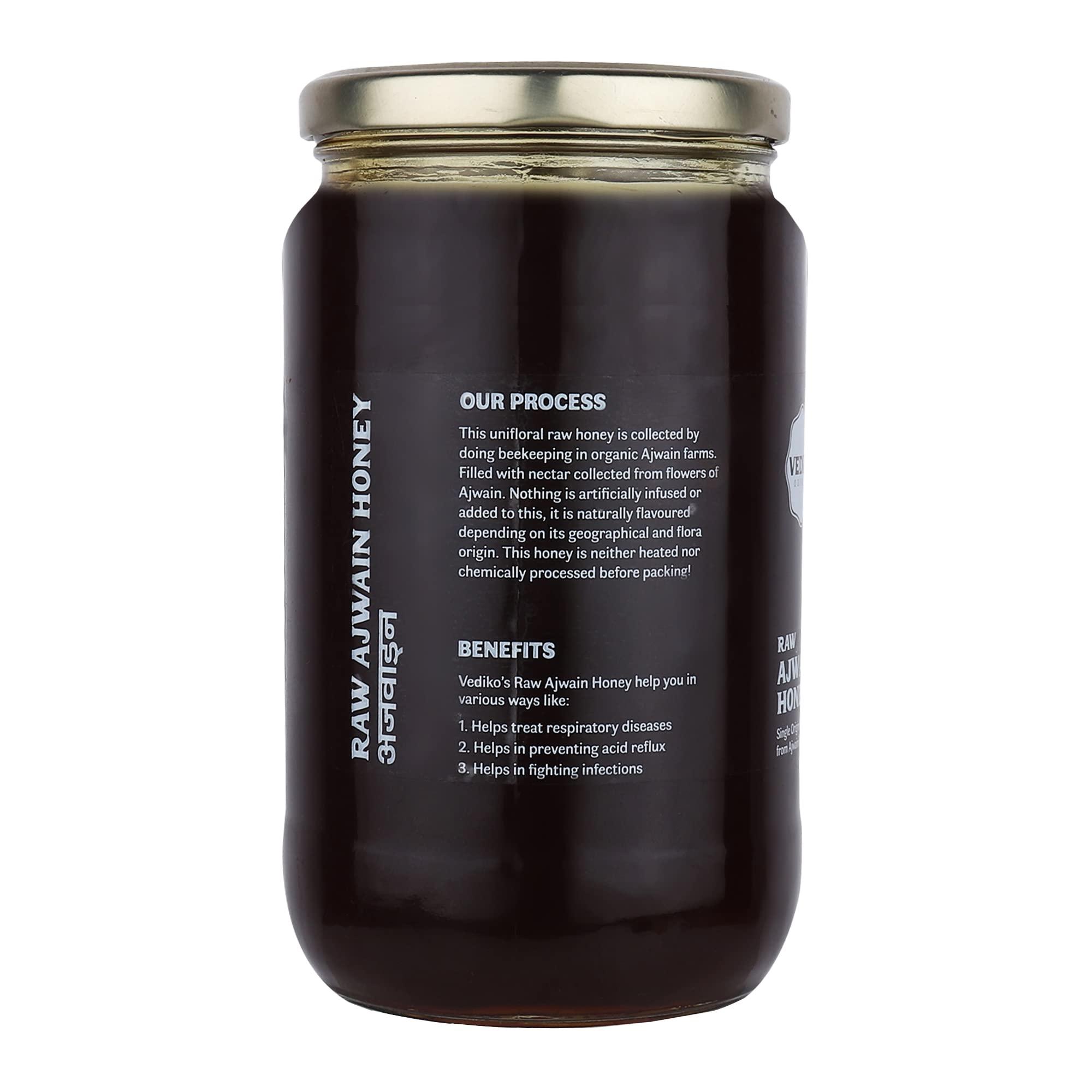 Vediko Origins Vediko Origins Organic Farm Fresh Raw Ajwain Honey (1 Kg) 100% Pure & Natural Uprocessed Single Origin Honey From Ajwain Farms | Helps In Fighting Infection | Chemical Free, No Sugar, No Adulteration