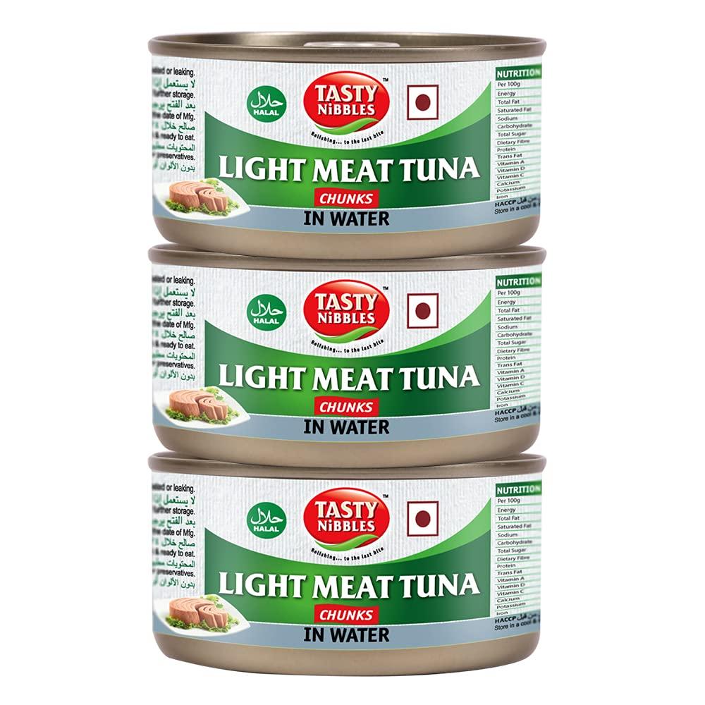 Tasty Nibbles Tasty Nibbles Light Meat Tuna Chunks In Water 185g X 3 (Pack of 3, 555g)