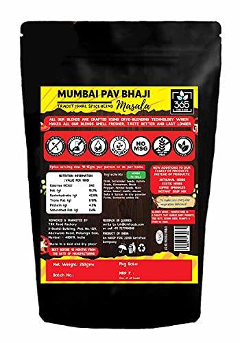 365 STORE TO DOOR 365 STORE TO DOOR Indian Spice - Mumbai Pav Bhaji Masala, 250 gm | Homemade Powdered | for Healthy Cooking | Ready to use | All Seasonings Spices | Pure & Hygiene | Mumbai Special Taste | Spice Mix