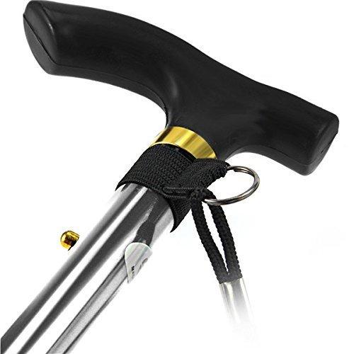 IKTU Iktu Automatic Magnetic Snap-Out Folding Crutch Walking Cane Folding Stick with Adjustable Length (33-37 Inch) (Silver)