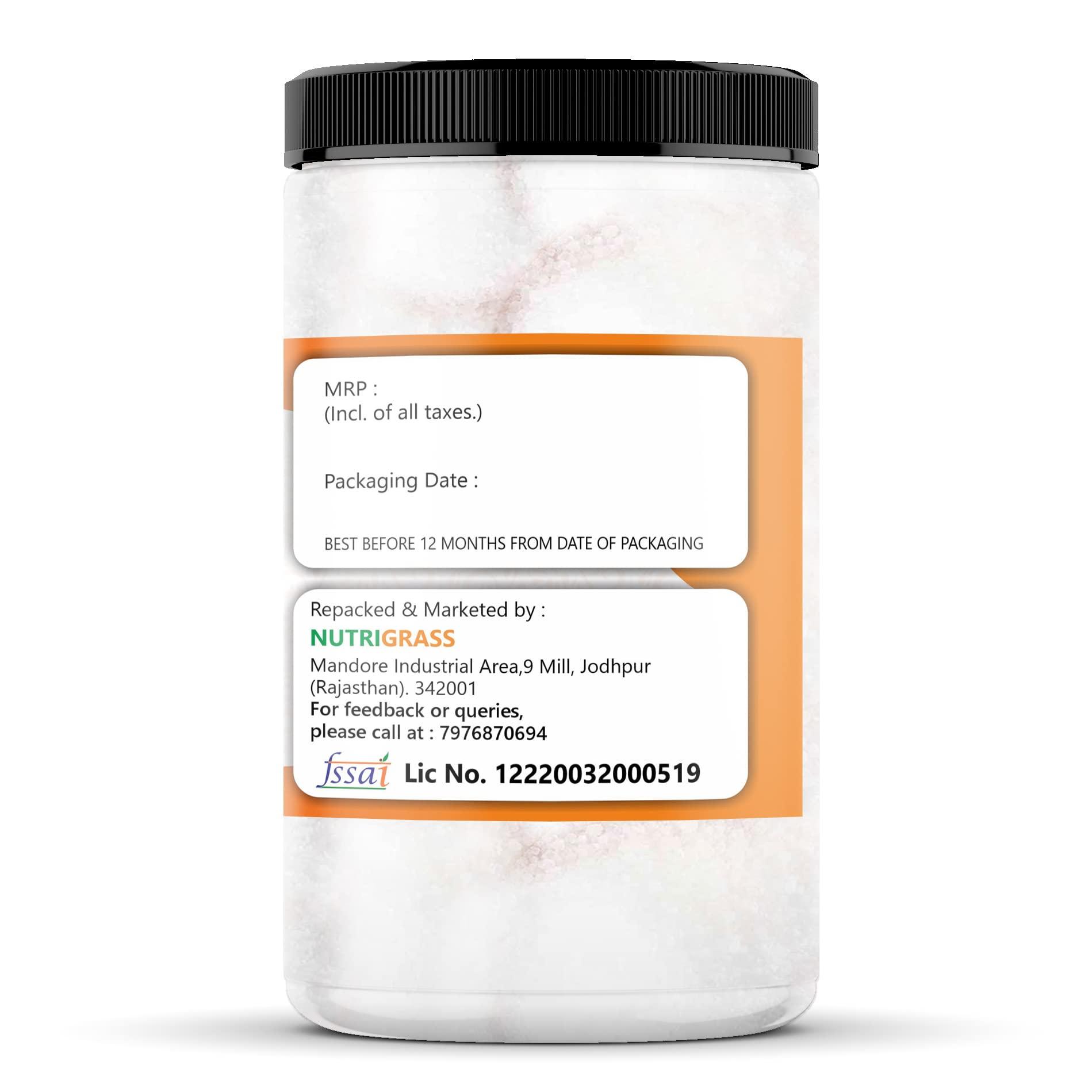 NUTRIGRASS NUTRIGRASS Citric Acid Nimbu Sat 600 gm Lemon Salt Pure Citric Acid Crystals Nimbusat Tatri [ Jar Pack ] 600g