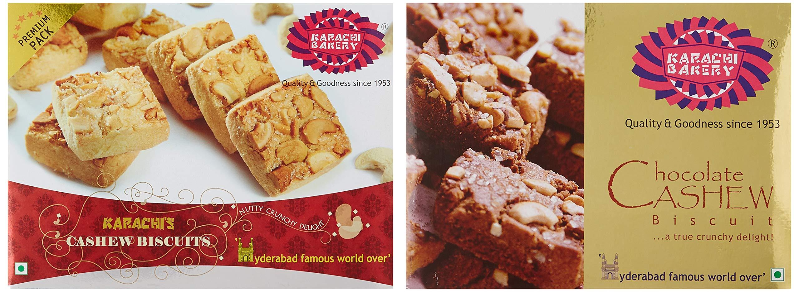 Karachi Bakery Karachi Bakery Cashew Biscuits, 400 Gram + Chocolate Cashew Biscuits, 400 Gram