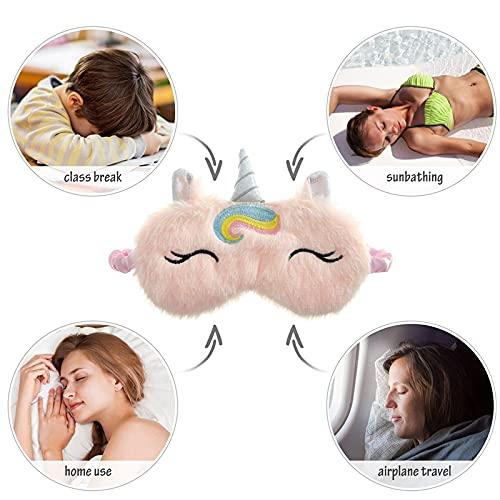Licogel Licogel Night Sleep Mask Plush Funny Blindfold Eye Cover Eye Mask Eyeshade for Sleeping Fashion Patterned Smooth Cartoon Bed Blocking Girl