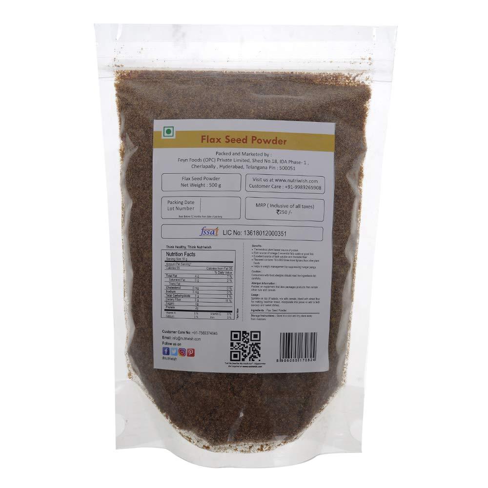 Nutriwish Nutriwish Flax seed powder, 500 g | Alsi Powder | Rich in Fiber |