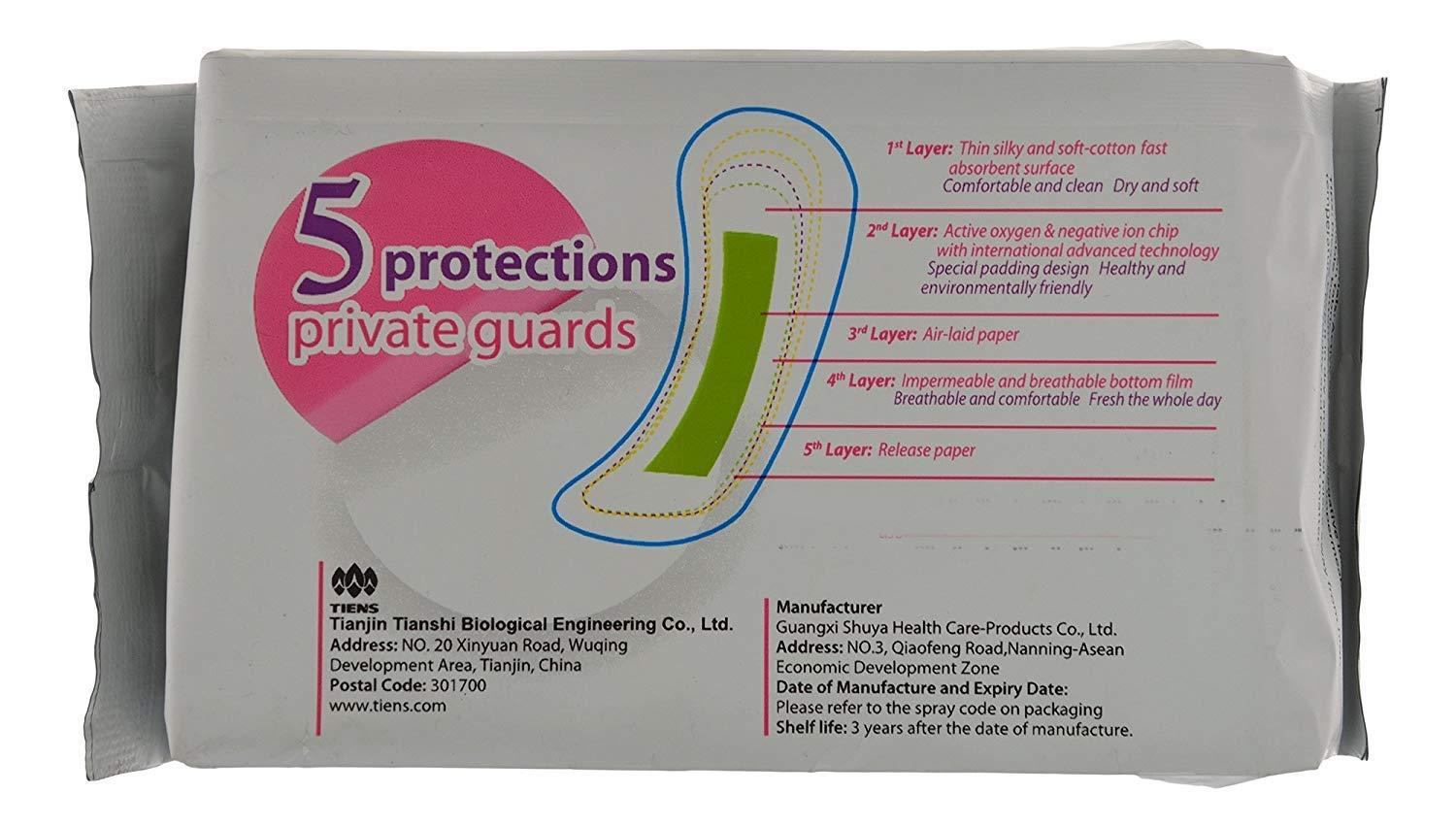 Tiens Tiens Airiz Soft-Cotton Panty Liners For Daily Use :: 155mm Long :: 60 pads in 2 Pack