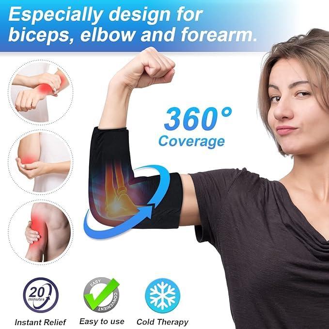 BLURISM BLURISM Knee & Elbow Ice Pack for Injuries Reusable Ice Gel Sleeve| Hot & Cold Therapy Ice Packs for Tendonitis, Tennis Elbow, Golf Elbow| Natural Cold Pack Pain Relief for Muscles & Joints