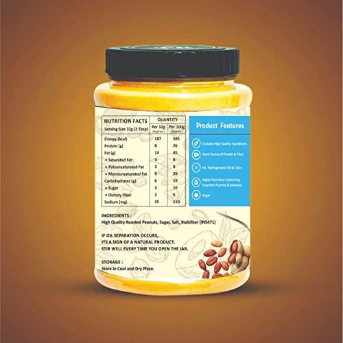 Dr NUTS Dr NUTS Peanut Butter Classic , Crunchy 1 KG (No Oil Separation^, Vegan, High Protein, No Stir)