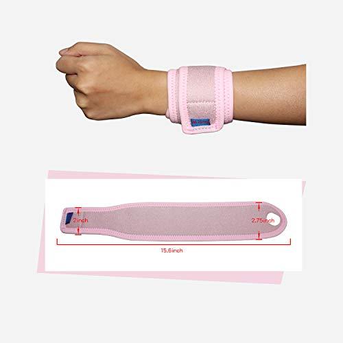 Gulf W Gulf W Wrist Support Brace, Adjustable Wrist Strap Reversible Wrist Brace for Sports Protecting/Tendonitis Pain Relief/Carpal Tunnel/Arthritis/Injury Recovery, Right&Left Hand Available (Pink)