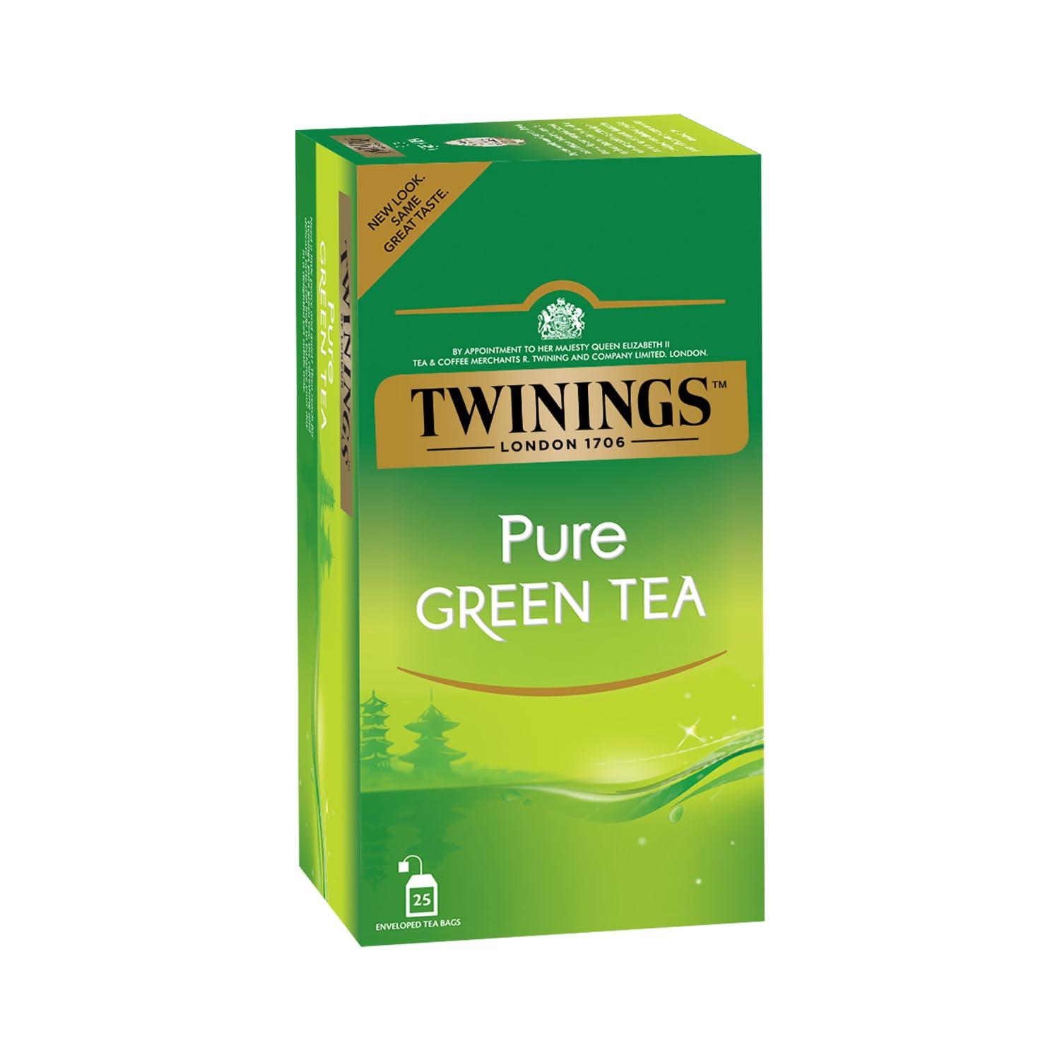 Twinings Twinings Pure Green Tea, 25 Teabags, Green Tea, Perfectly Balanced & Refreshing., 50 Grams