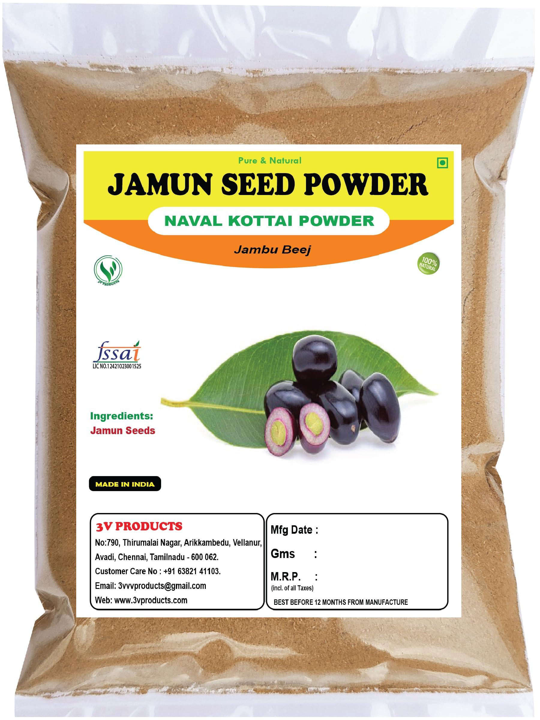 3V PRODUCTS 3V PRODUCTS Naval Kottai Powder 100g | Jamun Seed | Neredu Ginjalu | Jambu Beej for Immune Boosting | Manage Blood Sugar | Diabetes