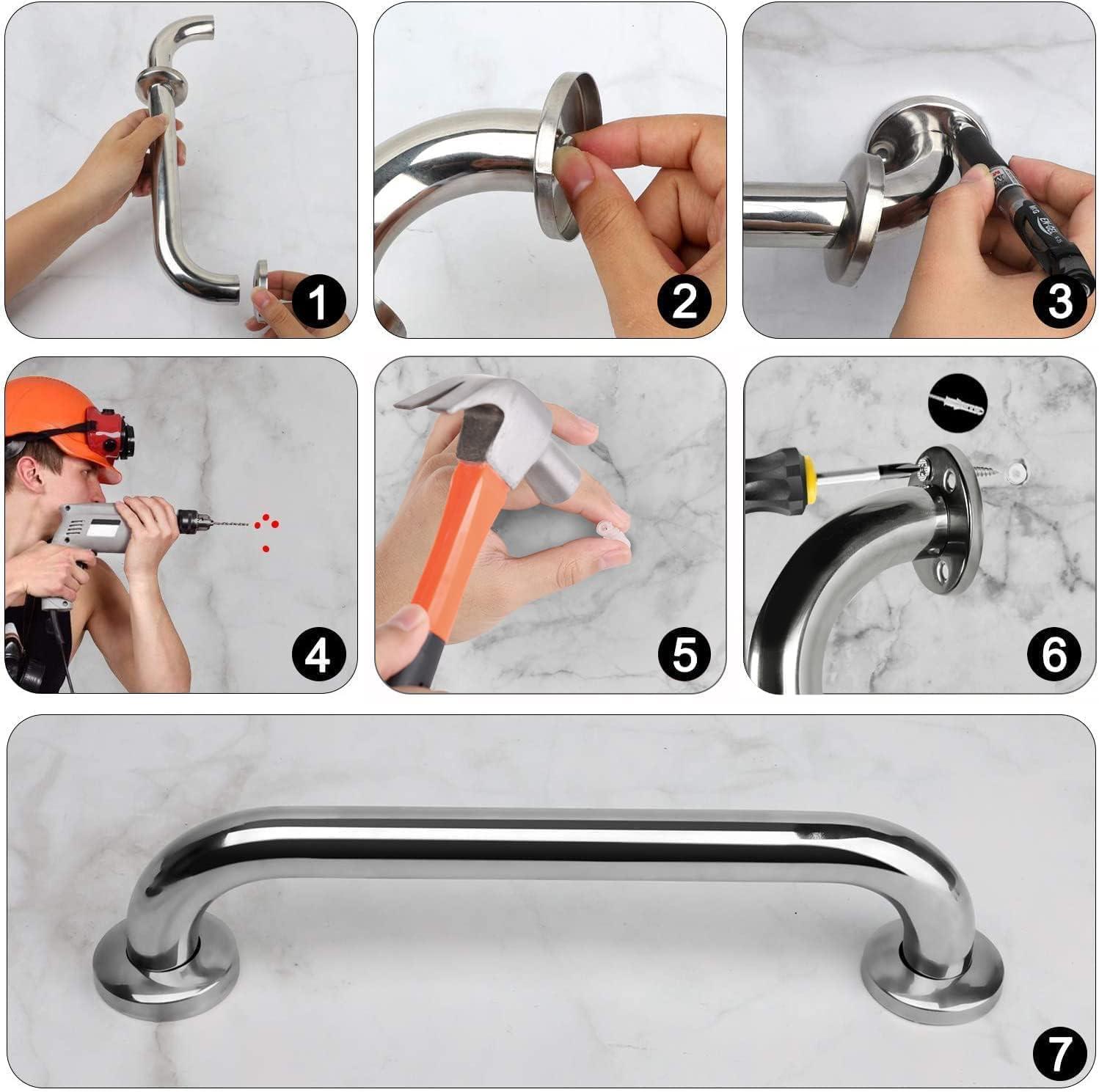Generic Galaxy Stainless Steel Bathroom Grab Bar/Elder Assistant bar/Grab bar for Bathroom/Elder Toilet Assistant bar/Home Assist Safety Helping Handle Bars/Rust Free/Heavy Duty/Silver Color (Pack of 1)