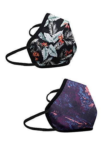 Gear Gear BREATHEASY G95 Women's Reusable & Washable 6 Layer NABL Certified Outdoor Protection Face Mask (Pack of 2) Smudge Art, Floral Vibe