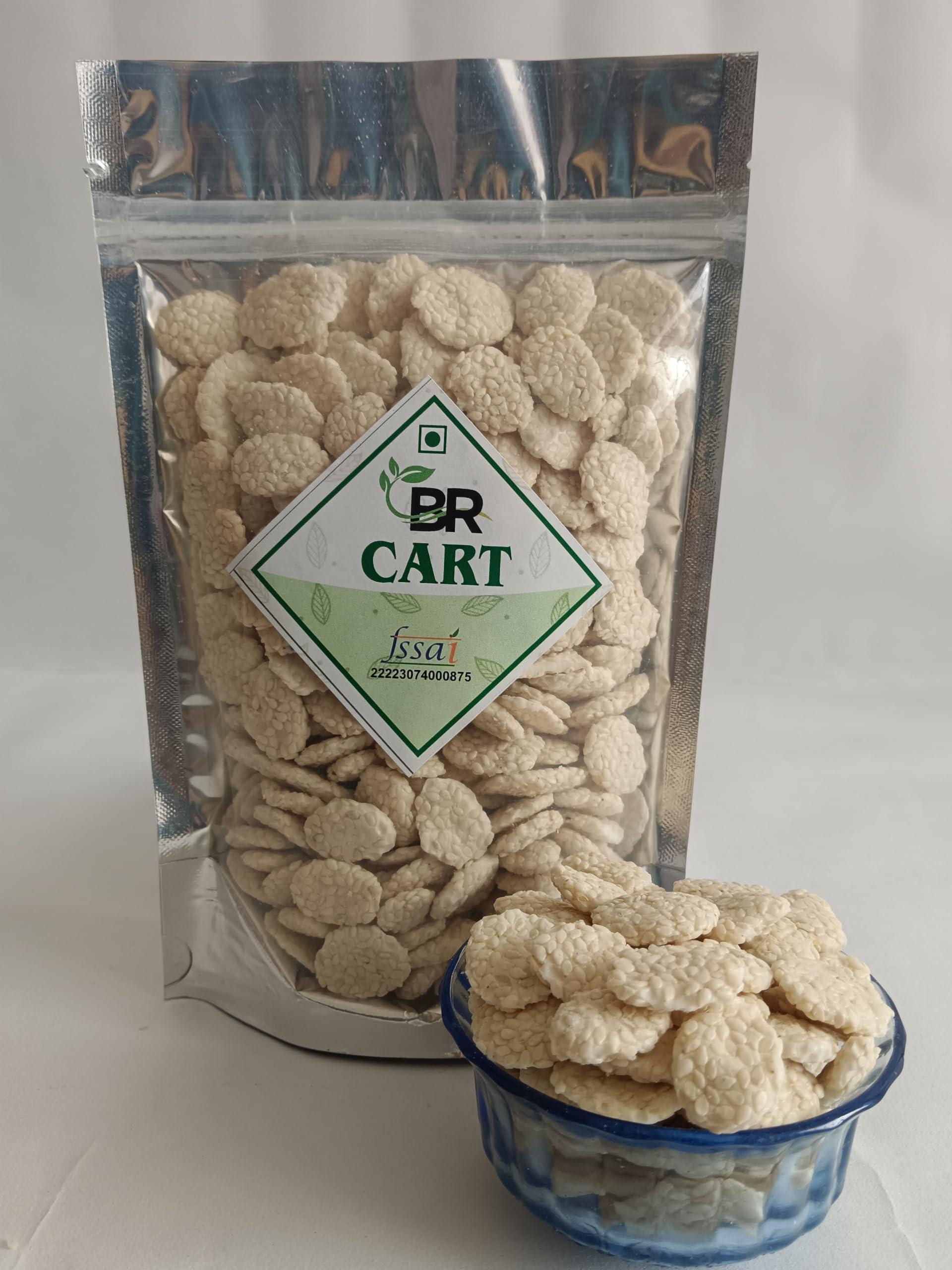 BR CART BR CART Rose Sugar Rewari or Rewri | Shakkar Rewadi | Til Sweet Rewadi | Sesame seed & Crispy & Crunchy Revadi or Revri Pack Of 1. (400 gm)