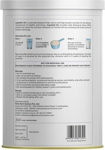 Zenova Bio Nutrition CopeWel DC- High Protein Nutritional Powder (Vanilla Flavour) 400g Pack