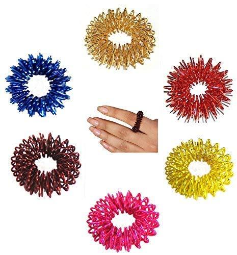ACUPRESSURE INDIA Acupressure India® Plastic Thumb Pad Type Ii Jimmys and Sujok Pain Therapy Finger Massager Rings - Set of 5