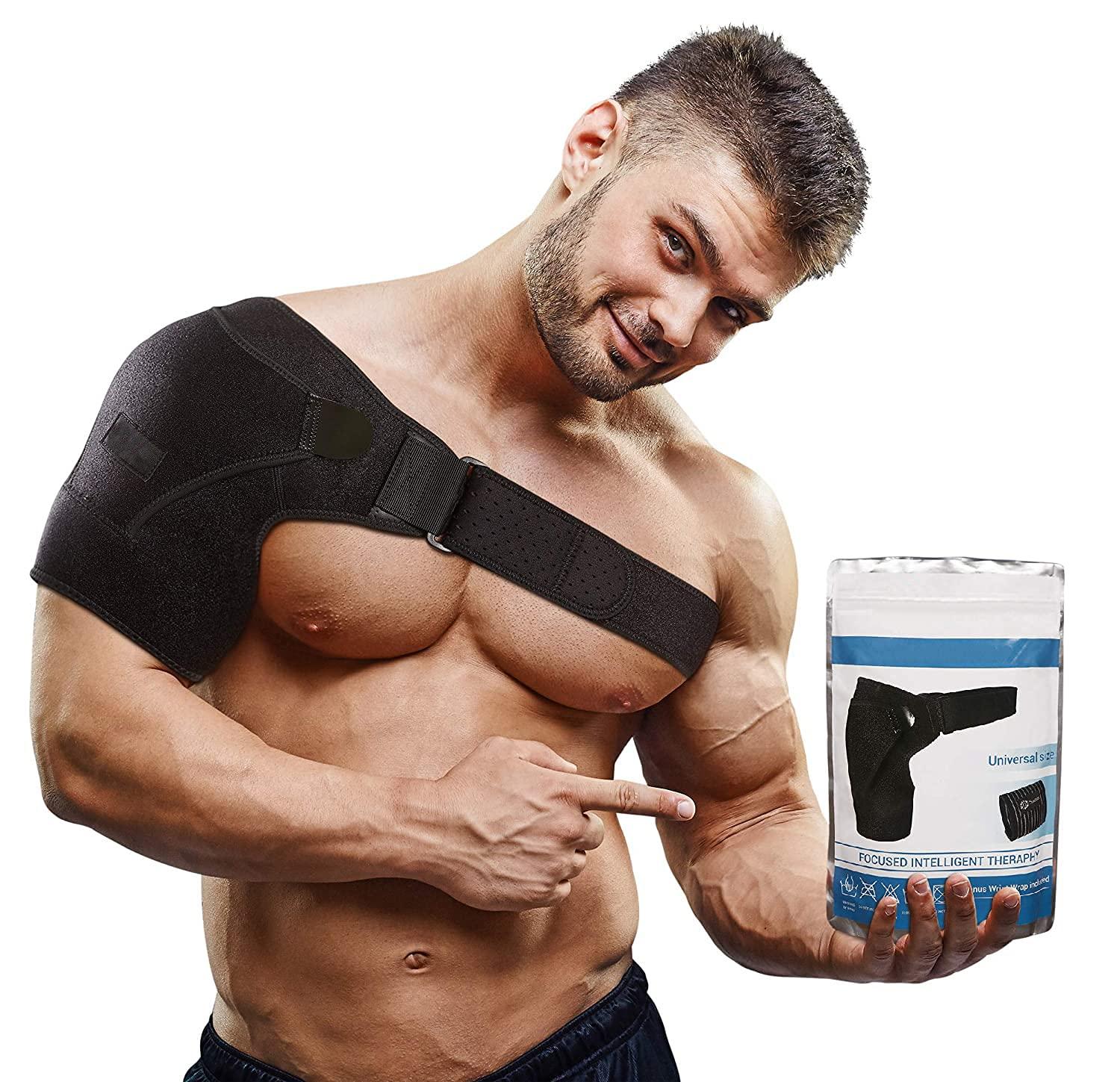 COMPORT COMPORT t Shoulder Brace & Rotator Cuff Support Brace for Men & Women, Shoulder Compression (Right) (L)
