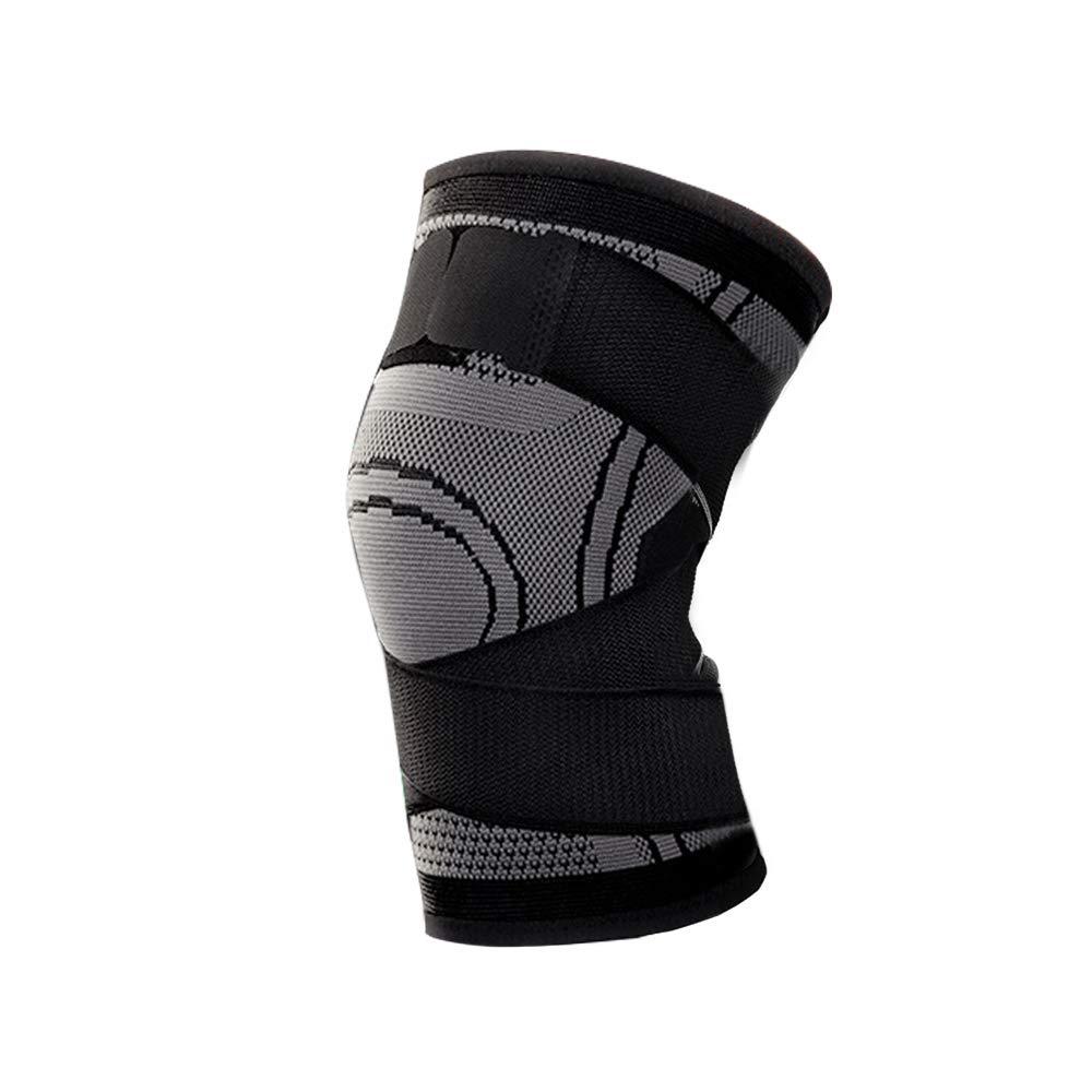 Decdeal Decdeal 1PC Knee Support Professional Protectives Sports Knee Pad Breathable Bandage Black+Grey XL