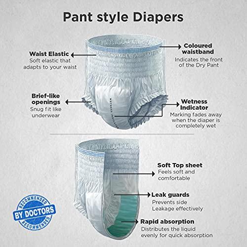 Friends Friends Classic Adult Diapers Pants Style - 20 Count (Large) with odour lock and Anti-Bacterial Absorbent Core- Waist Size 30-56 inch ; 76-142cm