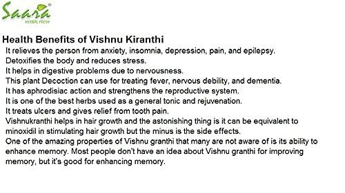 SAARA Saara HERBAL FRESH Vishnukranthi Powder, 300g, Shankhapushpi, Vishnukrantha, Morning Glory, Sankaholi Powder, (pack of 3x 100g)