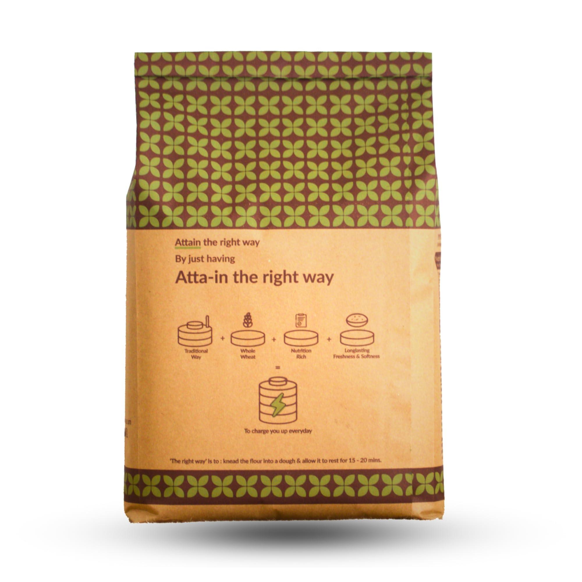 Grannyways Grannyways Real Mp Sharbati Atta | 100% Whole Wheat Flour | Freshly Milled After Order | Stone Grounded | Texture Fine, 4500 Gram