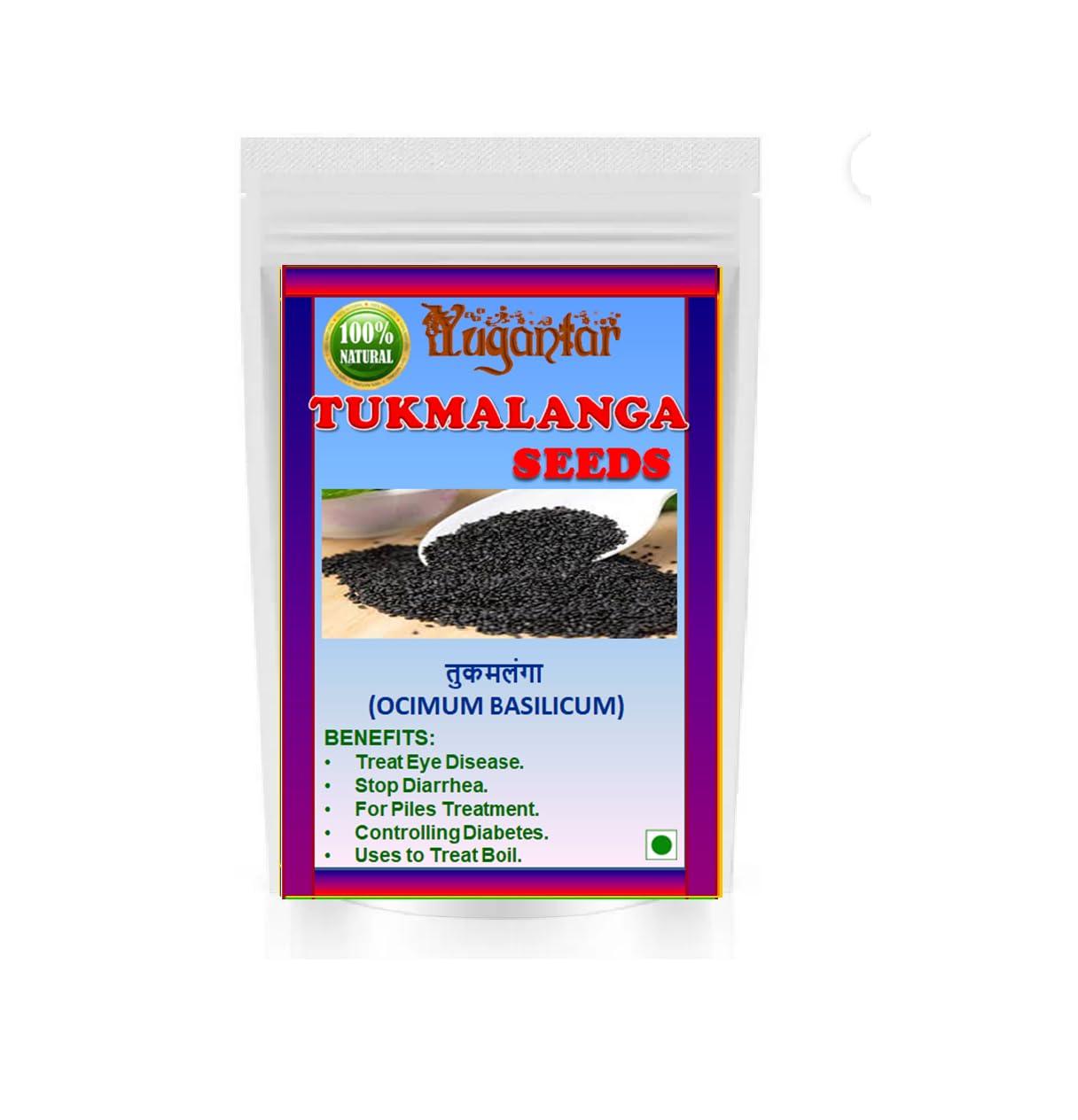 Yugantar Yugantar TUKH MALANGA BEEJ - TUKHMALANGA SEEDS - TUKMALANGA SEEDS - OCIMUM BASILICUM (200 GM)