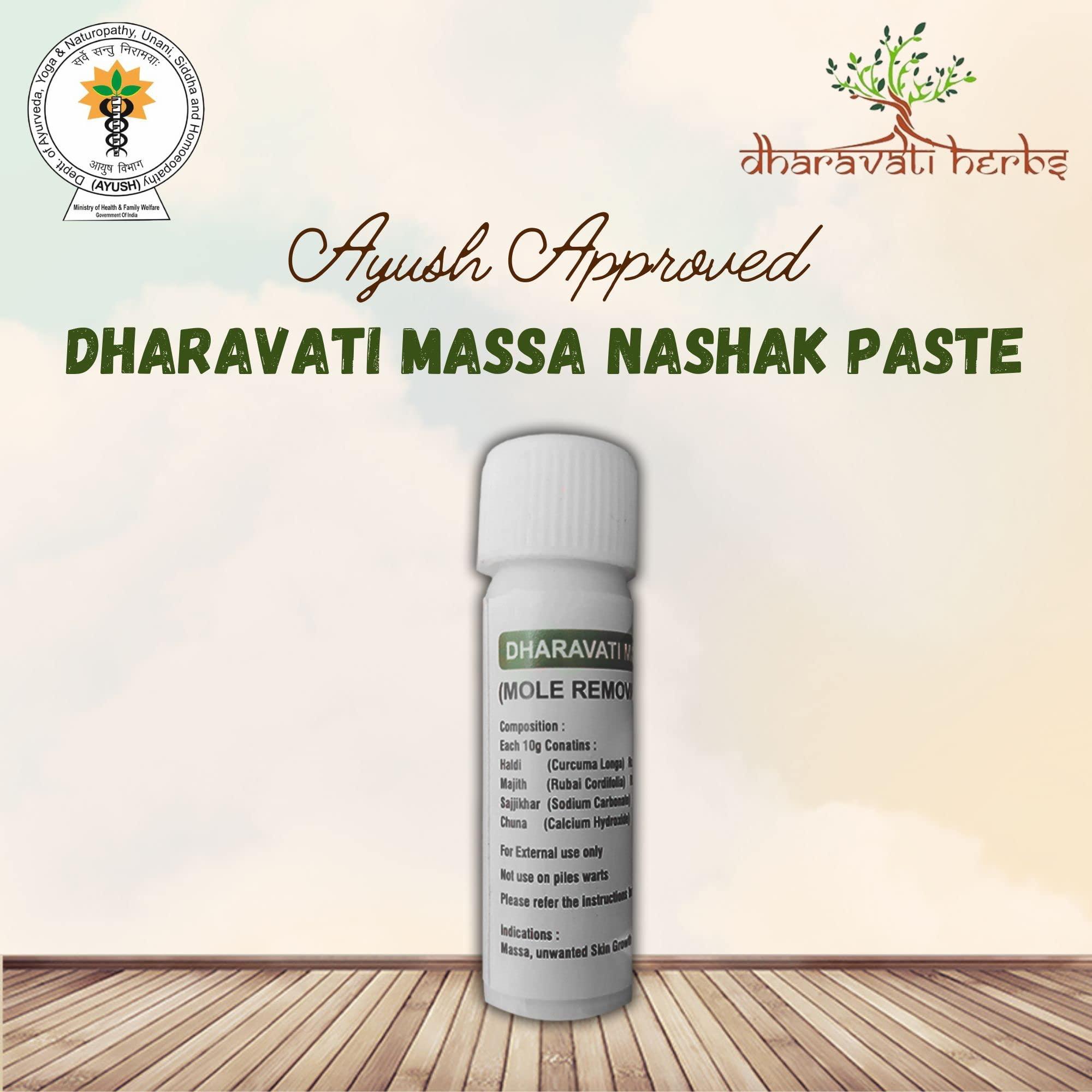 Dharavati Herbs DHARAVATI Combo Pack of Massa Removal Paste & Ayurvedic Aloe Vera Gel | Mole Removal Paste (5ml) | Ayurvedic & Herbal Aloe Vera Gel (100gm) | For Clean and Natural Glowing Skin