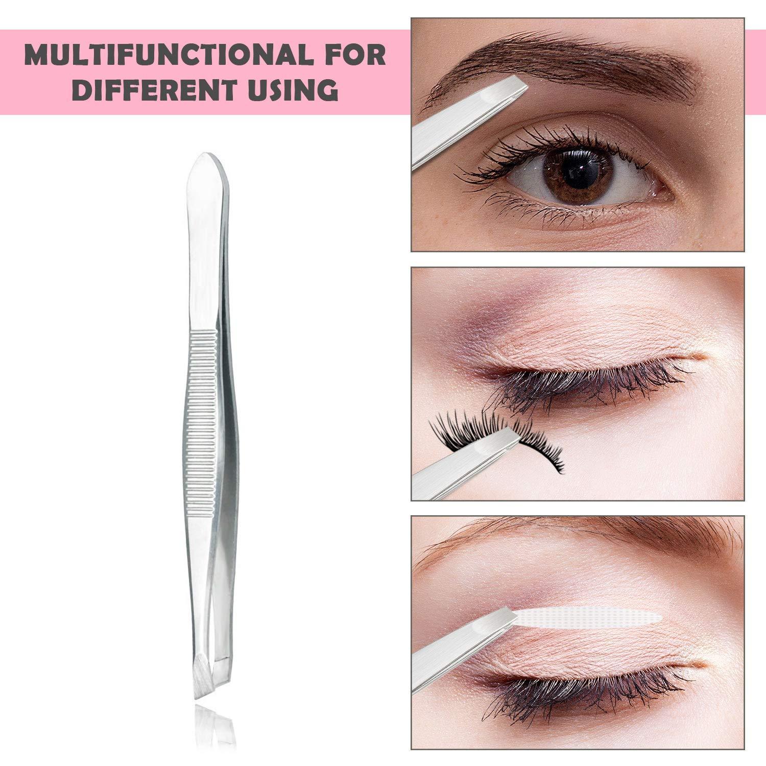 adbeni Adbeni Slantt Tip Tweezer For Hair Removal & Eyebrows Pack of 24, Hair Plucker Set