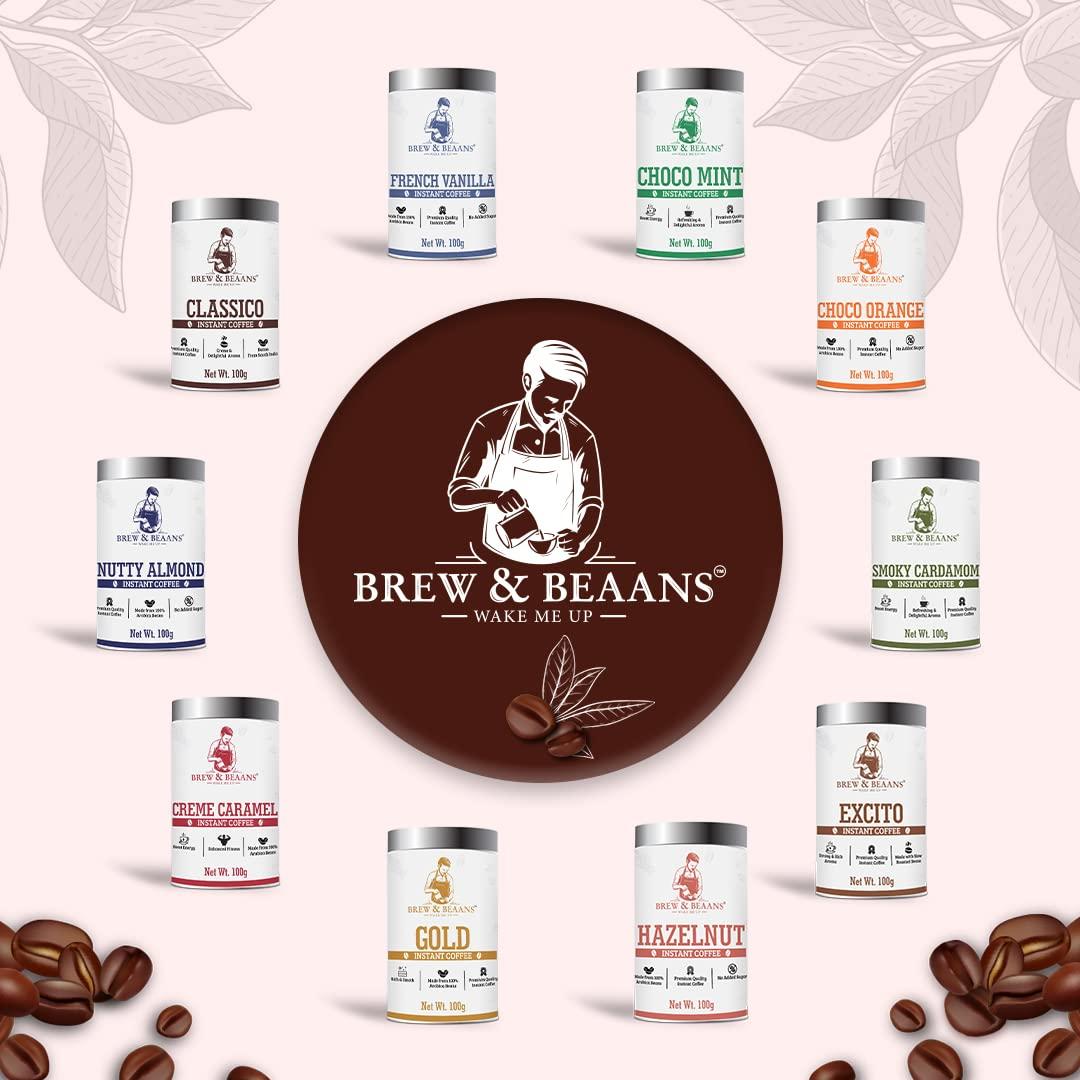 Brew & Beaans Brew & Beaans Caramel Instant Coffee | 100% Arabica Beans | Medium Roasted | 100 Gm Tin Can