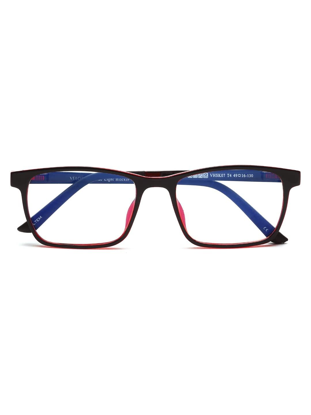 VELOCITY STUDIO Velocity Blue Ray Protection Red Rectangular Shape Frame Computer Eyeglasses For Kids