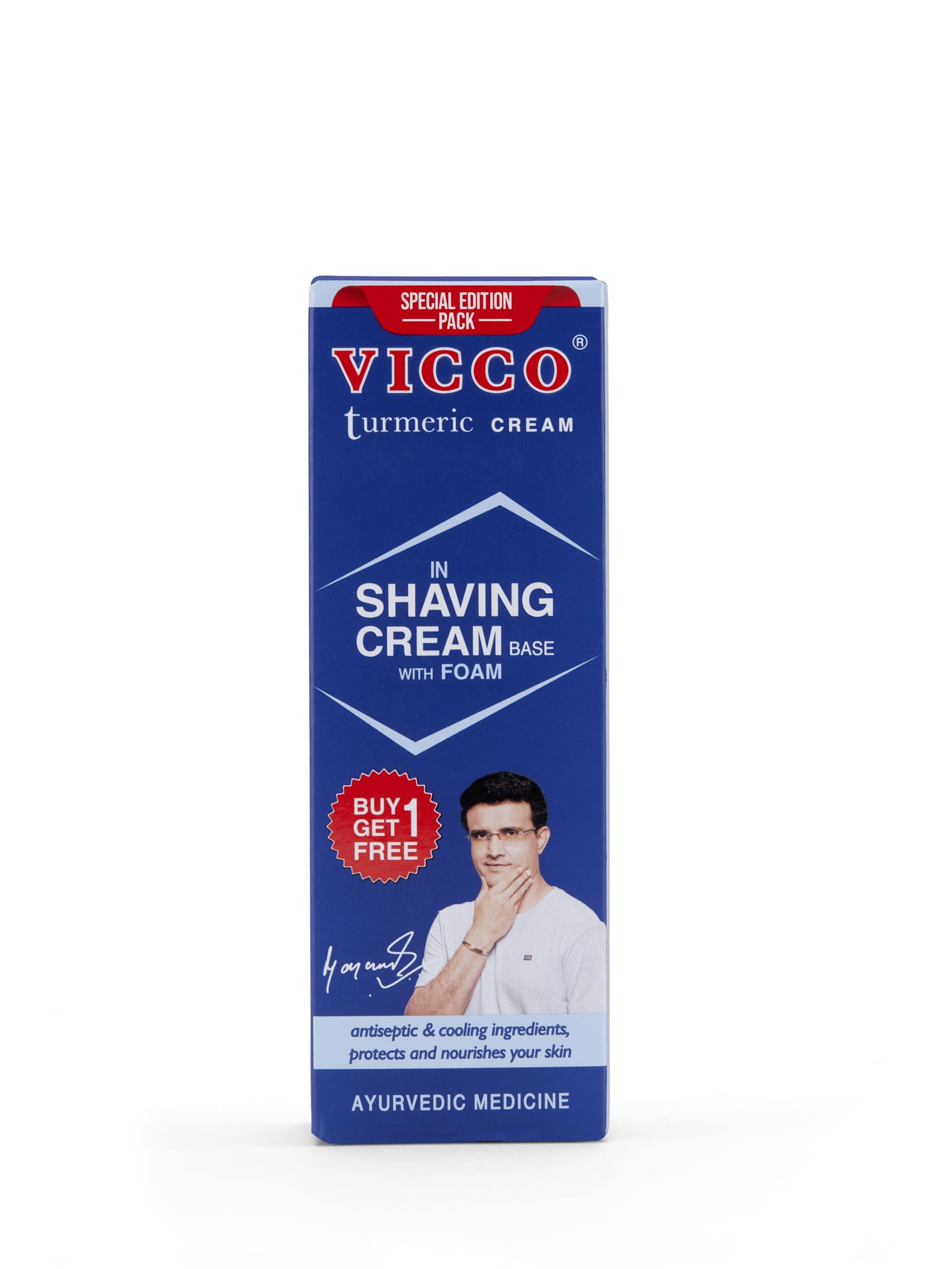 VICCO VICCO TURMERIC SHAVING CREAM IN FOAM BASE (REGULAR) Pack of 2
