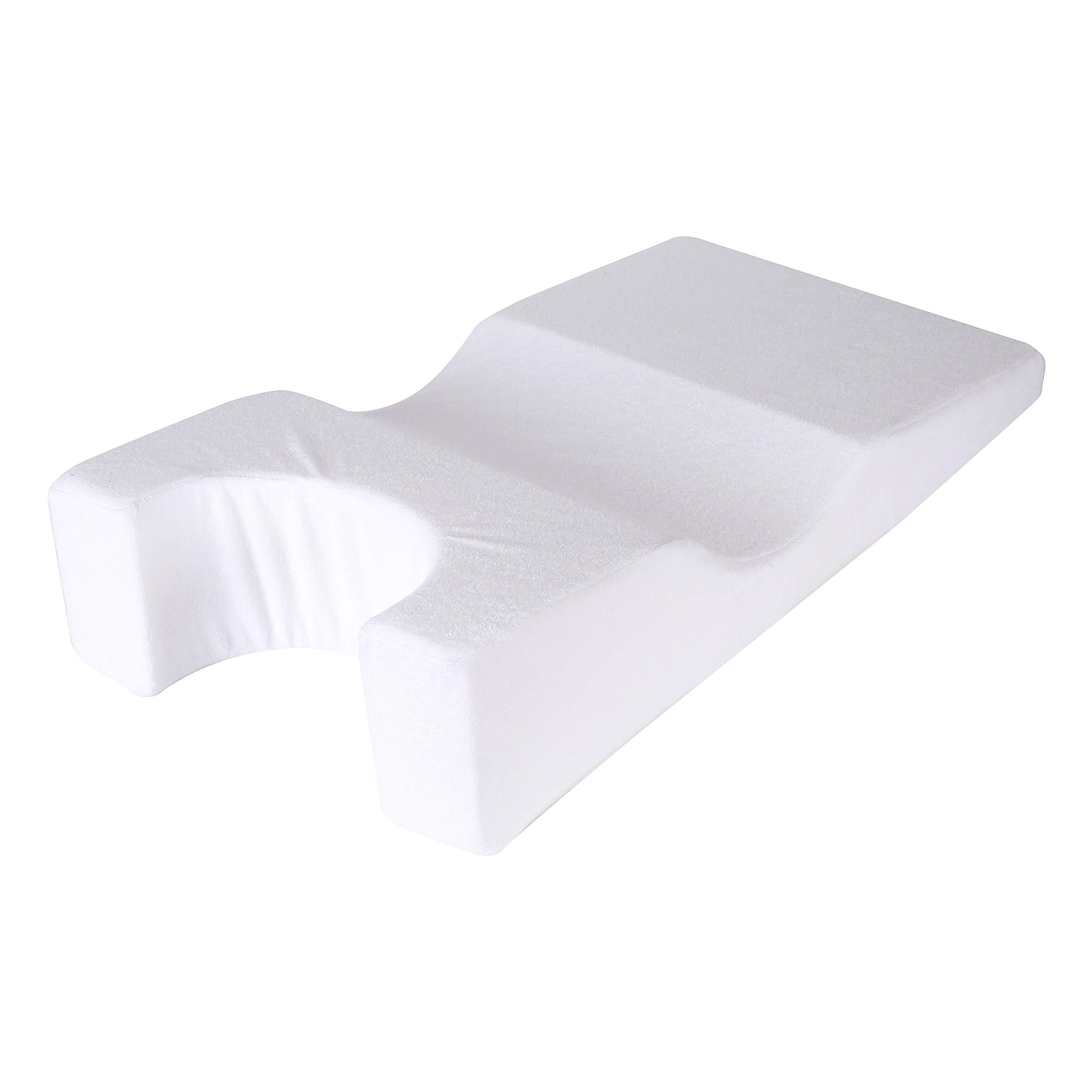 METRON Metron Face Down Pillow For Sleeping Lying Face Down For Massage Post Surgery Or Reduce Pressure & Corrects Spine Positionfor Men & Cut Designed Side For Women,Size Large Light Grey - Polycotton