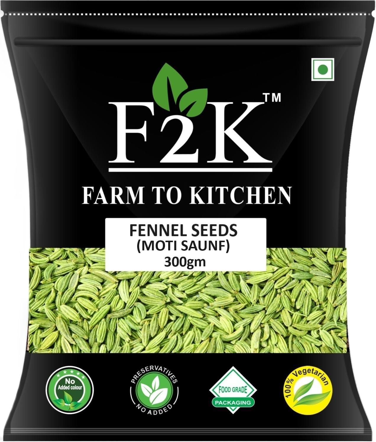 F2K F2K Saunf (Fennel Seeds) 300g - Your All-in-One Spice for Freshness & Flavor - Saunf, Sauff, Sounf, Variyali, Sompu & More! 300gm