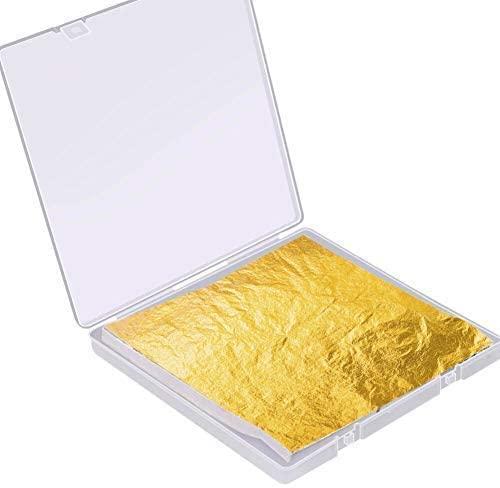 ROYAL HIND RAJASTHAN WARAQ ROYAL HIND RAJASTHAN WARAQ Gold Vark for Sweets - Gold Edible Finest Gold Leaves (5Inch*3 Inch-4 sheets)