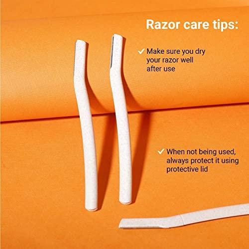 SOTRUE Sotrue Face Razor for Women Reusable - 3 Razors | 80% Wheat Straw, Painless Facial Hair Removal | For Eyebrows, Upper Lip, Forehead, Peach Fuzz, Chin and Sideburns | Eco-Friendly Dermaplaning Tool