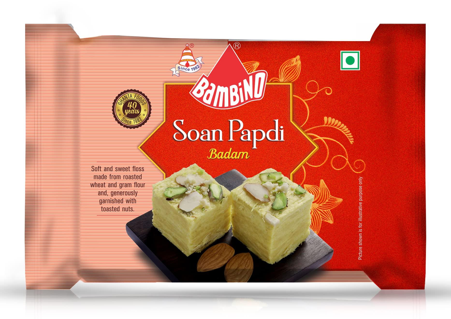 Bambino Bambino Soan Papdi Buttersctoch I Badam Each 200 Gms X Pack of 2 (400 Gms) & Bambino vermicelli Payasam Kheer Mix Each 180 Gms X Pack of 2 (360 Gms)