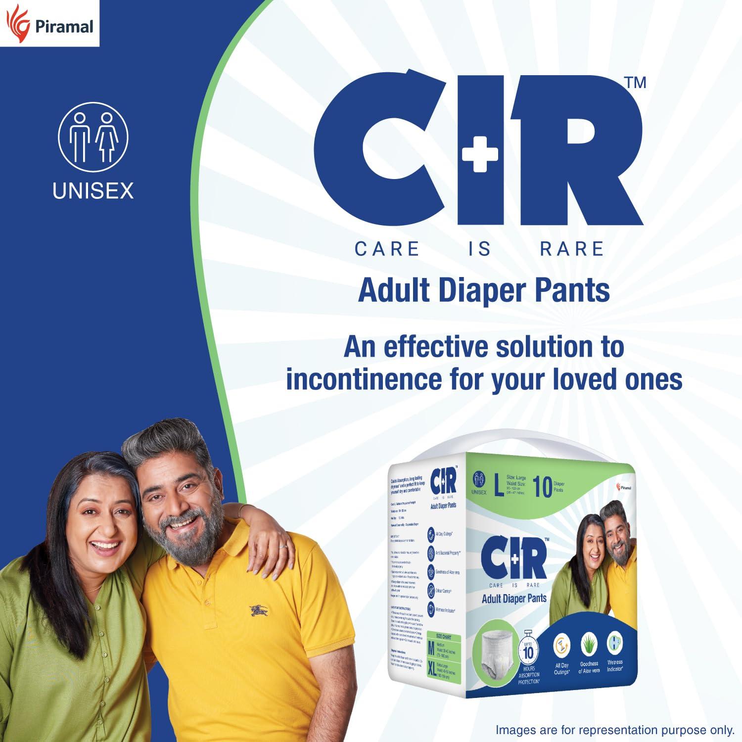 CIR CIR Adult Diaper Pants Style | Adult Diaper Large Size (L)|Waist (90-120cm I 35\" - 47\") |10 hr Absorption-Protection | Unisex with Wetness Indicator | Odour Control | Goodness of Aloe Vera | 30 Units