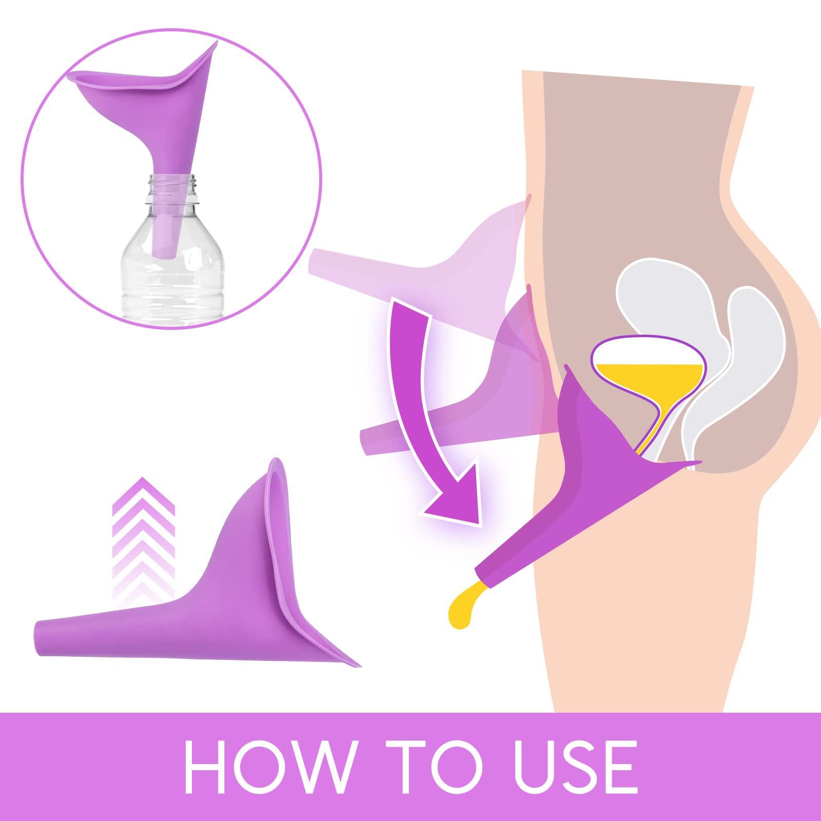 HAKDAY TFW Portable Female Women Urinal Camping Travel Toilet Device 4PCS,Purple