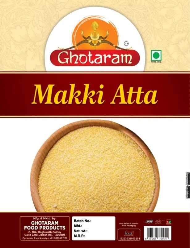 GHOTARAM Ghotaram Pali Marwar Gluten Free Makki Atta Flour | Corn Ka Atta | Makka Atta Maize Flour | Maize Grain Flour Atta A++ Anaj Makki ka Healthy Natural Flour-1440g(480g*3Pkt)