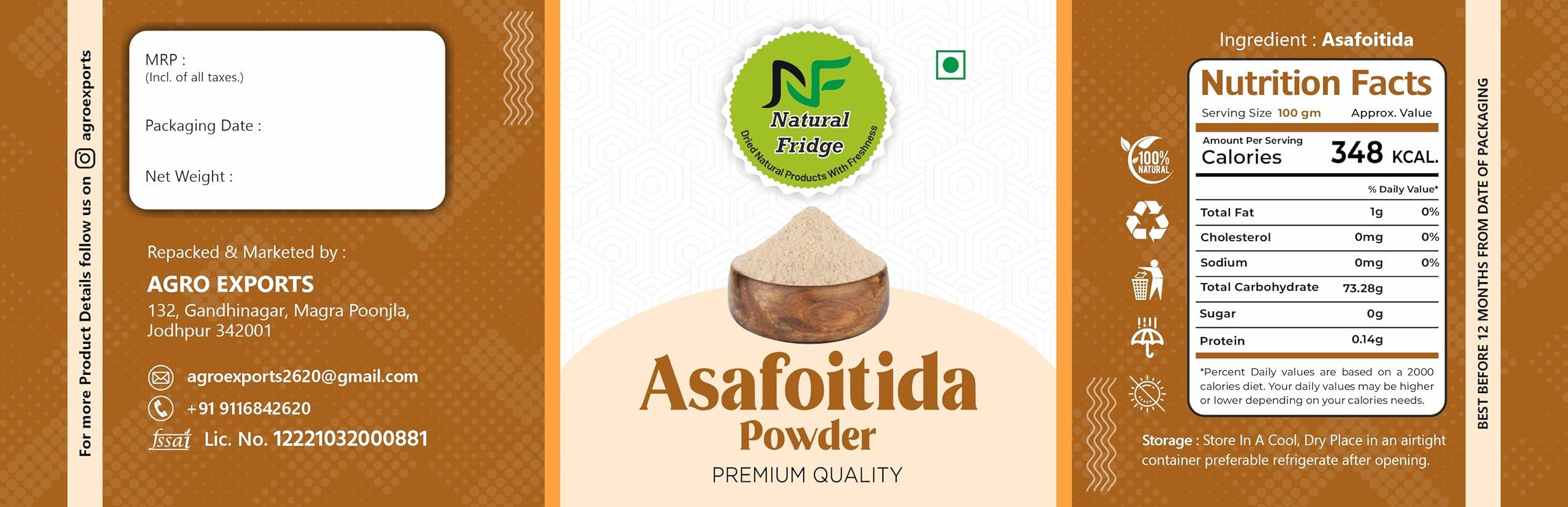 Natural Fridge Natural Fridge 100% Pure Asafoetida (Hing) Powder | Anti-inflammatory Properties & Anti-Ageing Spice | Strongest Compounded Pure Hing Powder | 100% Pure and Natural | Food Spice | Indian Flavour for Food | Premium-Quality Hing (100g)