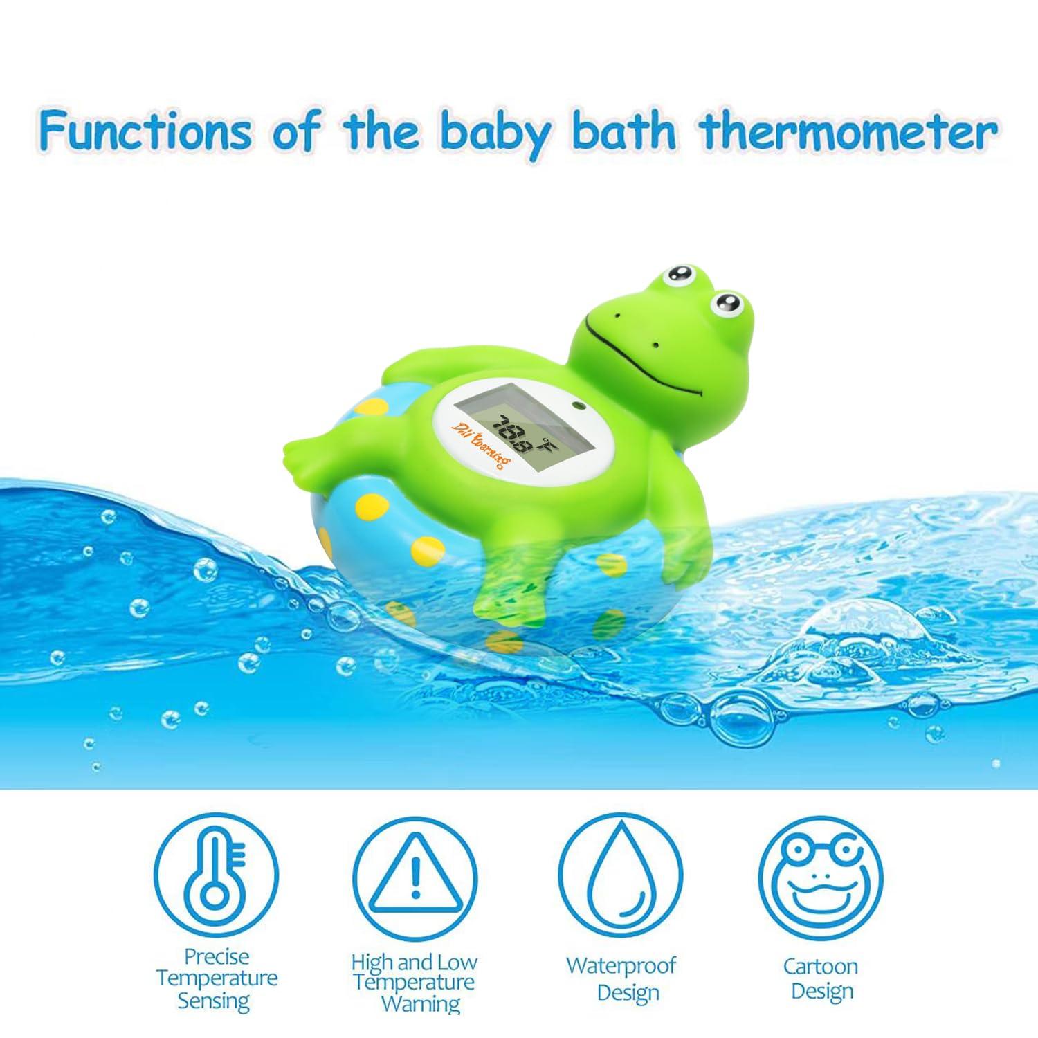 DY Doli Yearning Baby Bath Thermometer with Room Temperature| Fahrenheit and Celsius|Frog Lovely Shape|Kids\' Bathroom Safety Products| Bath Toys